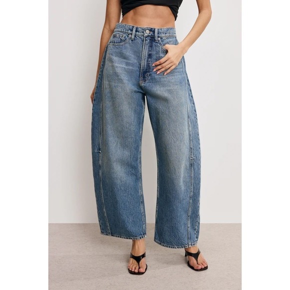 Denim - Good American Extreme Barrel Leg Jeans NWT High Rise Baggy Wide Fit Size 10